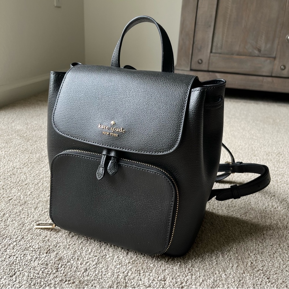 Kate Spade Black Leather Backpack - Picture 4 of 8